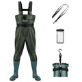 Gonex Chest Waders Hunting Fishing Waders for Men Women Waterproof 70D Nylon Wader for Duck Hunting Fishing, Green, Sizes 11