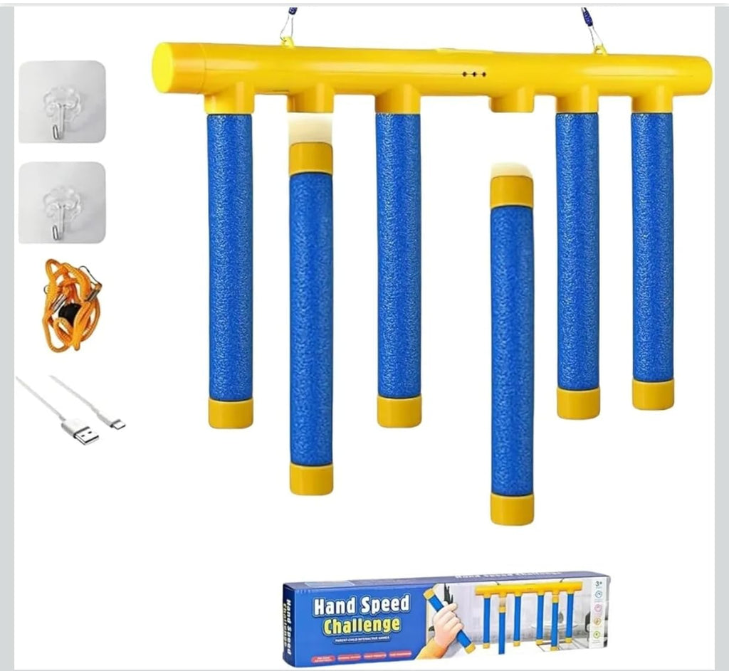 Reaction Time Training Toy -Hand Speed Game Falling Sticks Challenge, Hand Eye Coordination Game for Kids and Adults (Yellow) 1