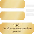 Skiennix Personalized Name Plates - DIY Engraved Brush Gold Aluminum Frame - Custom Dog Memories Art Tag | 3 x 1 Inch (Set of 3)