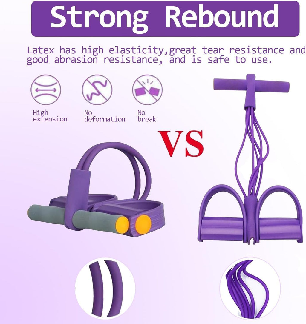 Skiennix Fitness Resistance Bands - 6 Tube Pedal Ankle Puller | 2025 Upgrade for Effective Workouts