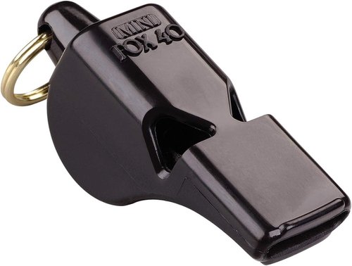Fox 40 Mini Whistle - Official Black Safety Whistle for Sports and Emergency Use