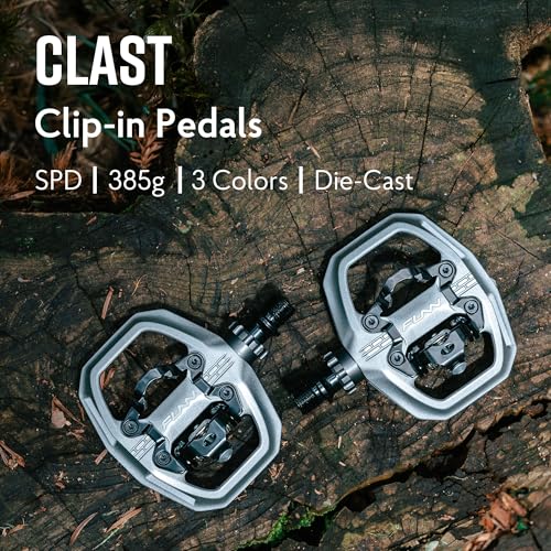 Funn Clast Clip-In MTB Pedals Black - Single Sided Clip for Mountain Biking
