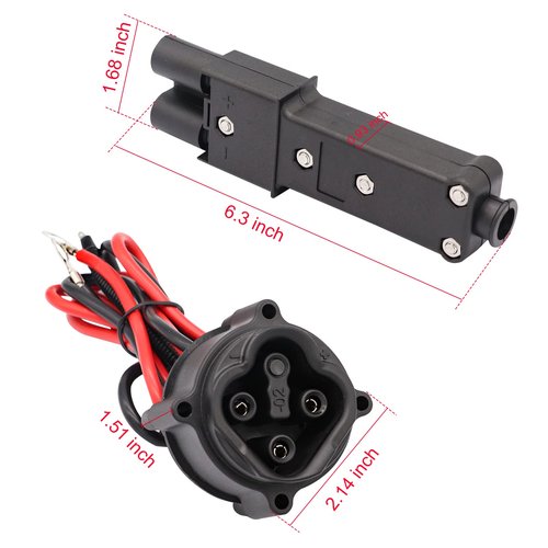 FIXHAWK 48V MAC DC Charger Plug & Powerwise Receptacle,Suitable for Yamaha Electric G19 G22 Model,Replace OEM# JR1-H235A-00 JW2-H6181-02