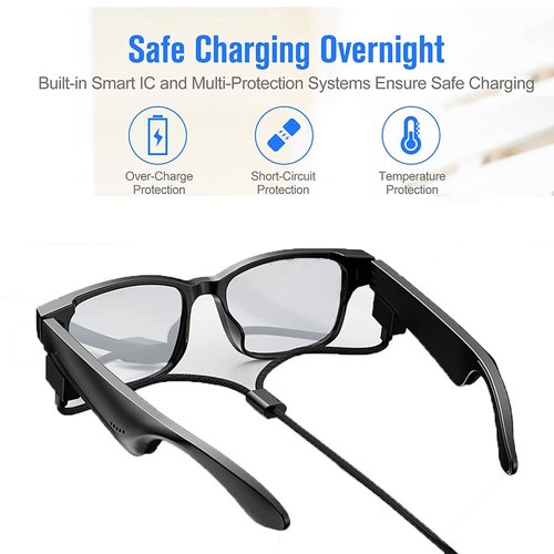 Compatible with BLESSOURCE Smart Glasses Charger, Magnetic Replacement Charger Compatible for BLESSOURCE E13 Smart Glasses (Black)