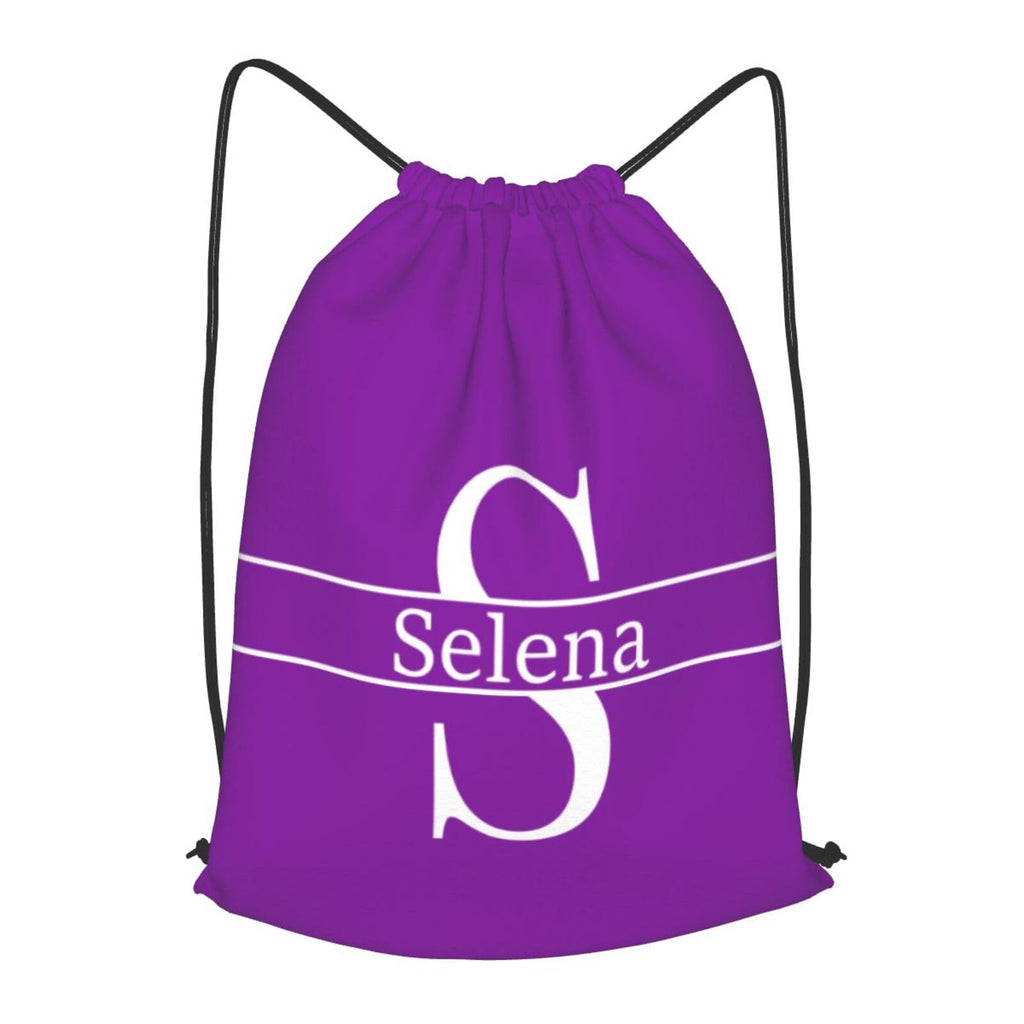 MXHOJOCEI Custom Gymnastics Drawstring Backpack with Name, Dance Ballet Sport Drawstring Bag, Small 14x16.9in, Purple Background