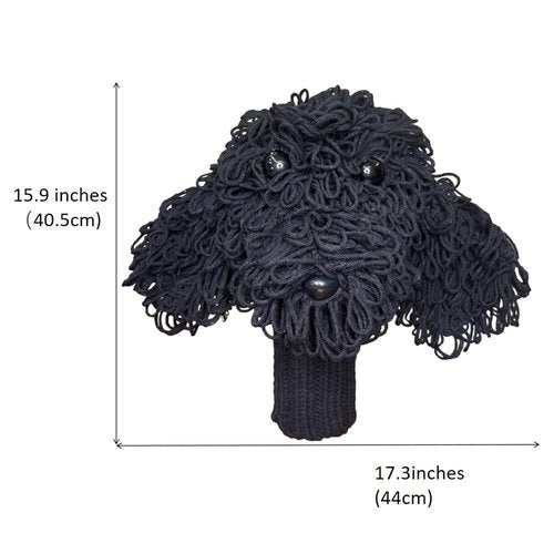Funny Golf Headcover, Handmade Crochet Finished Black Goldendoodle Golden Doodle Animals Plush Driver Headcover