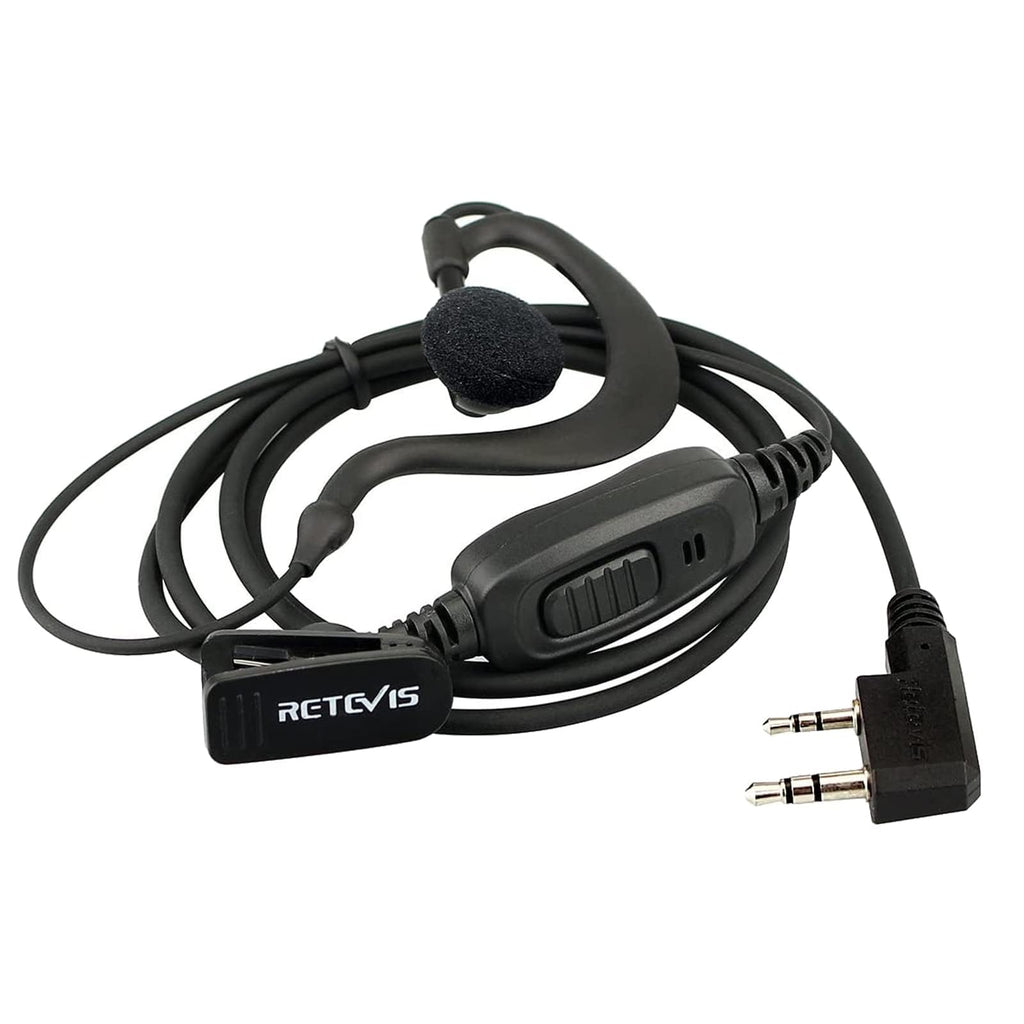 Retevis Case of 10, Two Way Radio Earpiece with Mic Single Wire Earhook Headset for RT22 RT21 RT68 RT68H H777 H777H RT86A RT86S, Compatible with Pxton, Baofeng BF-888S/BF-T26, Kenwood Walkie Talkies