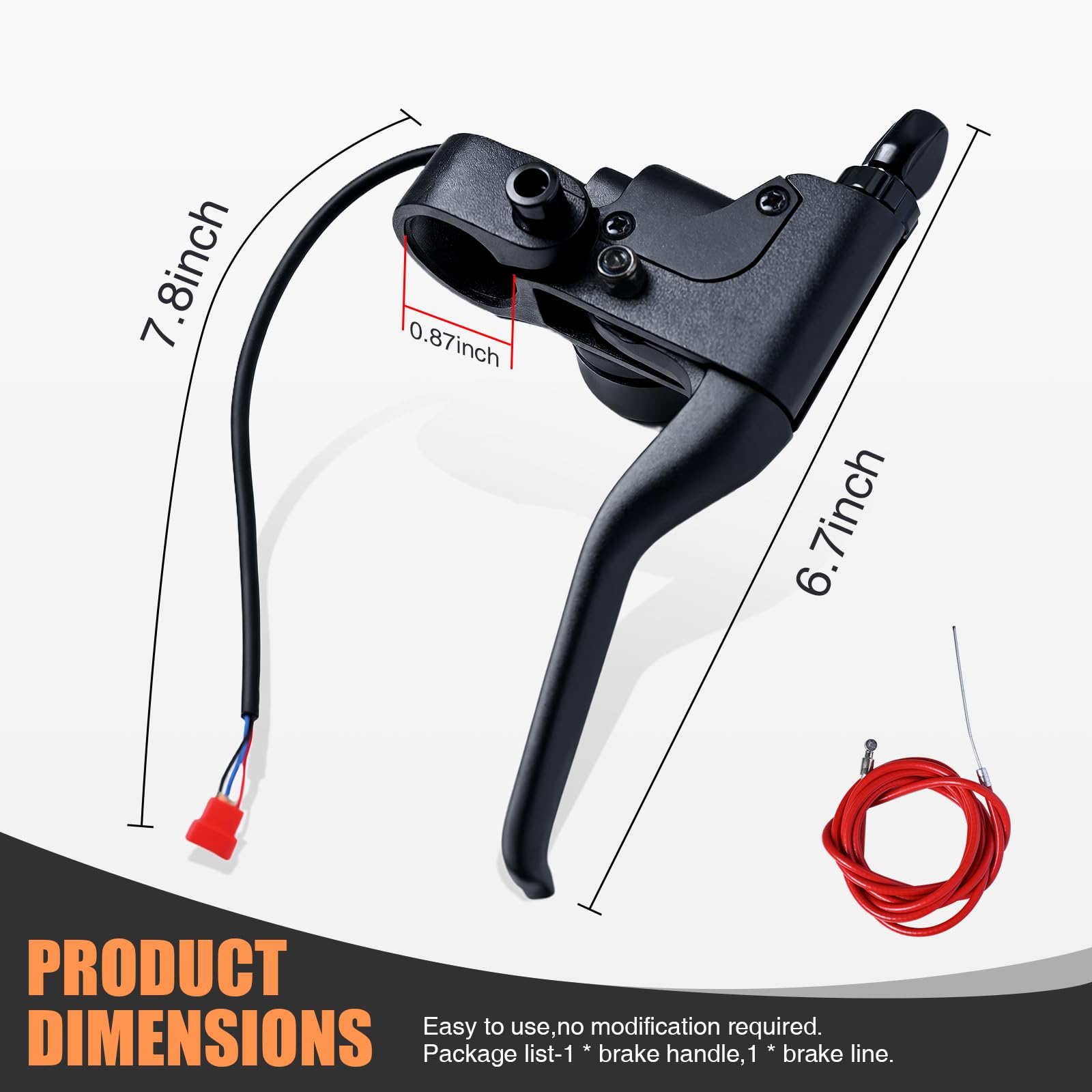Yungeln Scooter Brake Handle Lever & Brake Cable Compatible with GOTRAX GXL V2 Electric Scooter Part Replacement Accessories
