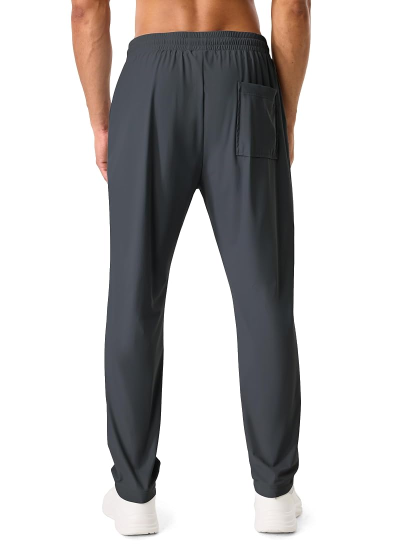 Dark Gray Medium Open-Bottom Men's Lightweight Athletic Sweatpants