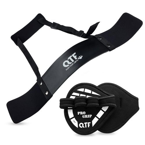 QTF Fitness Arm Blaster Biceps Triceps, Heavy Duty Aluminum, Soft Thick Neck Padding & Adjustable Straps Big Arms Building Weight Lifting with Non-Slip Shark pad
