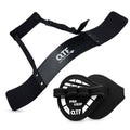 QTF Fitness Arm Blaster Biceps Triceps, Heavy Duty Aluminum, Soft Thick Neck Padding & Adjustable Straps Big Arms Building Weight Lifting with Non-Slip Shark pad