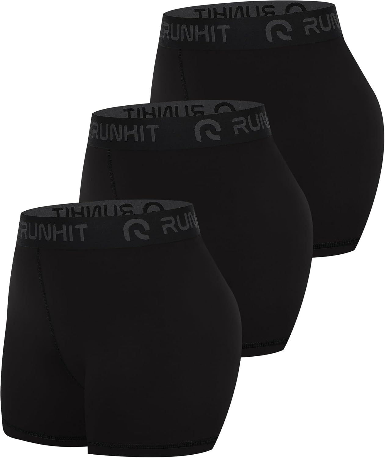 Runhit 3" Volleyball Shorts - Women's Compression Spandex Shorts | 3-Pack Athletic Yoga Gym Wear