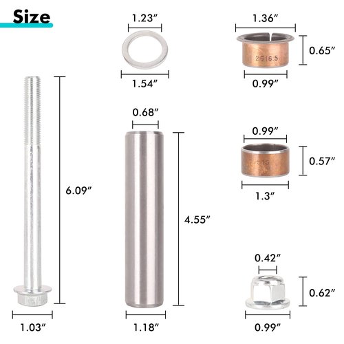 10L0L Golf Cart Spindle Assembly Repair Kit fit EZGO RXV 2008-UP & EZGO TXT/PDS 2001-UP, Include Spindle Bushings, King Pin Tubes,Claw Copper Sleeves and Washers,OEM# 70745-G01,614034,70648-G01