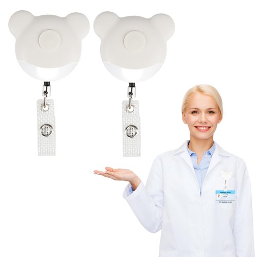 Bastseller Night Shift Nurse Badge Reel Light, Retractable and Rechargeable Lamp Clip On Flashlight, Nurse Essentials Accessories for Work, Gift for Nurses