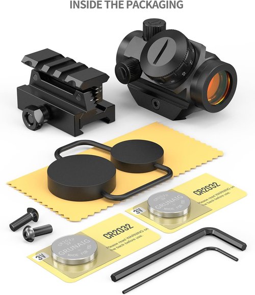 Feyachi Red Dot Sight - 4 MOA Precision Gun Sight with Adjustable Riser Mount Options