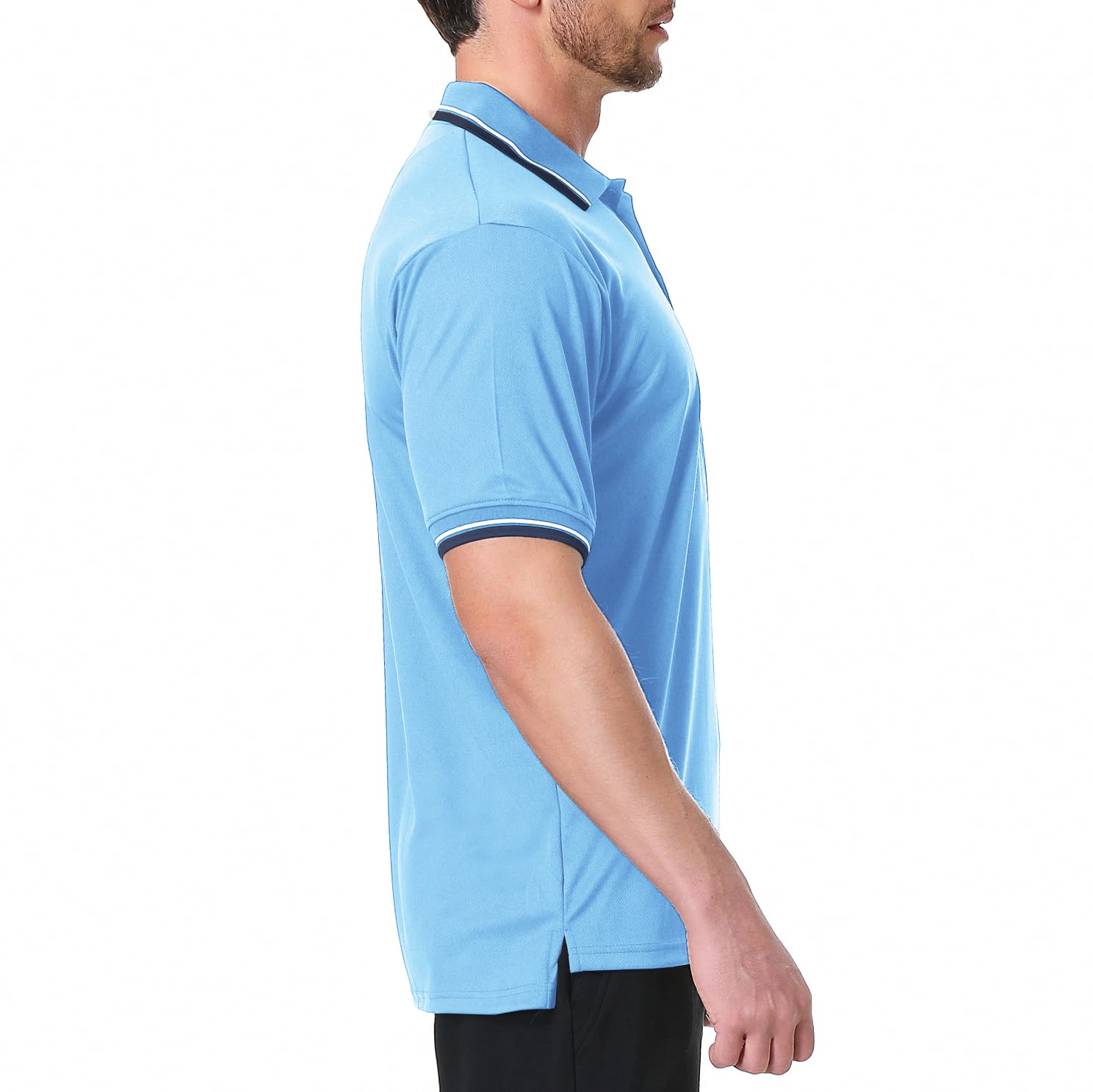 TopTie Baseball and Softball Referee Shirt Short Sleeve Polo Shirt Umpire Jersey-Blue-4XL