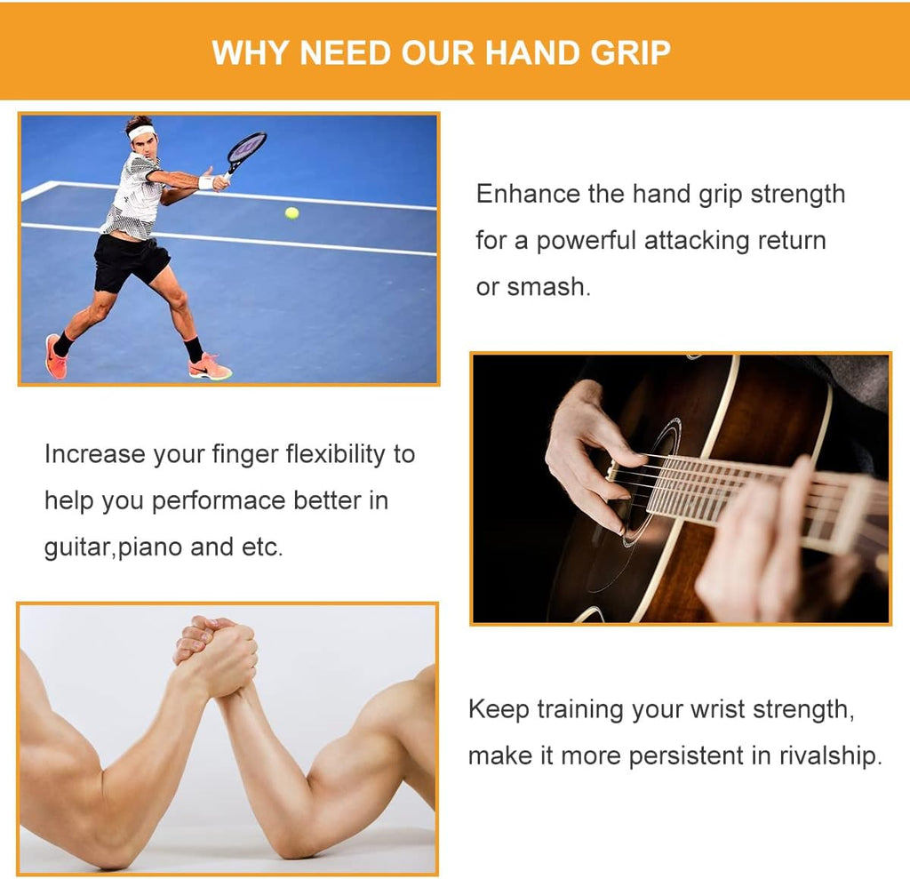 Skiennix Hand Grip Strengthener - 3 Pack (150, 200, 250 lbs) | Forearm & Hand Trainer for Home Gym
