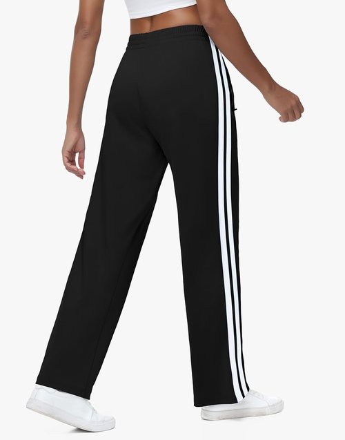 MIVEI Women's Athletic Track Pants - Loose Fit Sweatpants with Zipper Pockets | Available in 28-34 Inseam