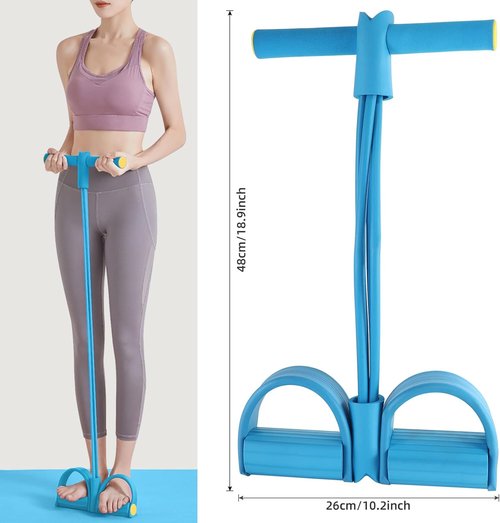 Multi-Function Tension Rope | 4 Tube Resistance Bands with Handles - Home Gym Sit Up Trainer for Men & Women