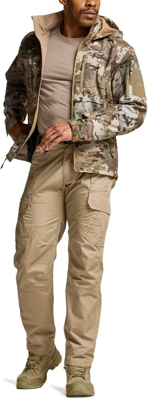 CQR Men's Tactical Pants - Lightweight Water Resistant Ripstop Cargo Pants for Outdoor Adventures