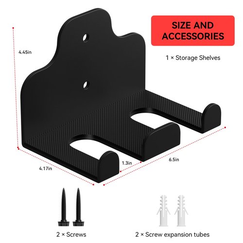 XZHXFX Barbell Wall Holder,Barbell wall Mount Hanger with 2 Bar Holders,Garage Gym Bar Wall Rack,Vertical Olympic Hanger wall Mount Rack,Space Saving Gym Accessory,Holds Under 33mm Bar Size(Black)