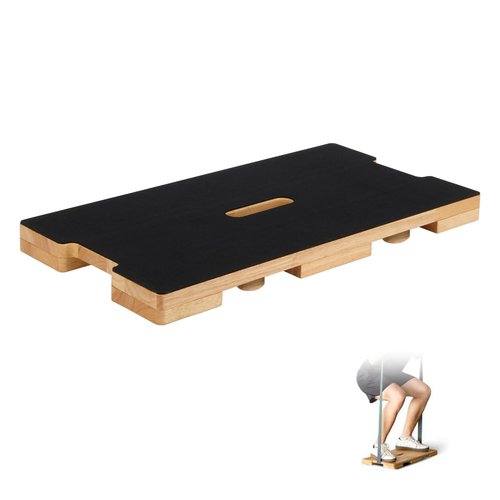 Wood Fitness Board, Resistance Band Workout Footplate, Resistance Band Foot Plate with Non-slip Design for Training, Stretching, Balance, Flexibility Exercise for Home Gym