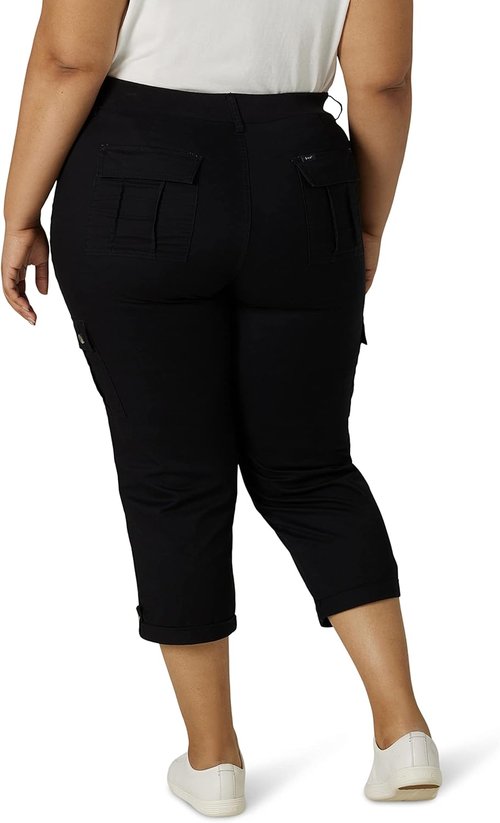 Lee Women's Plus Size Cargo Capri Pants - Flex-To-Go Mid-Rise Relaxed Fit | Comfortable & Stylish