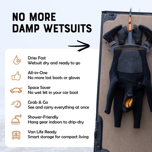 C-Monsta Wetsuit Hanger - Quick Drying Heavy Duty Design for Wetsuits, Gloves & Boots | V2 Grey