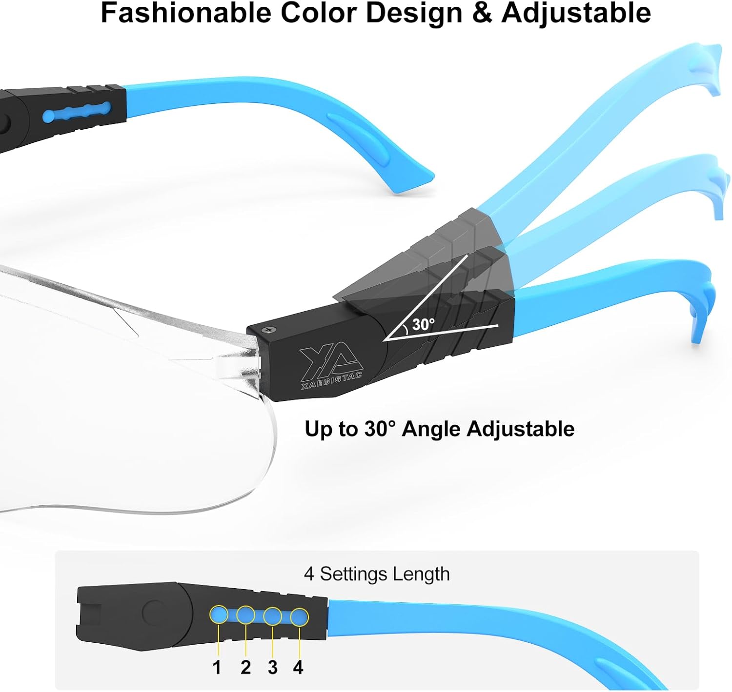 Xaegistac Shooting Glasses - Anti-Fog Eye Protection for Shooting Range | Adjustable with Hard Case