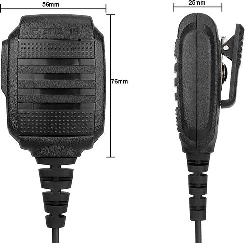 Retevis Walkie Talkie Speaker Mic,IP54 Waterproof Shoulder Mic, Compatible with RT68 RT22 RT21 H-777 RT86 RT27 RT85 RB26 RB45 BAOFENG UV-5R 888S 5RM Kenwood Samcom Arcshell Two Way Radios (2 Pack)