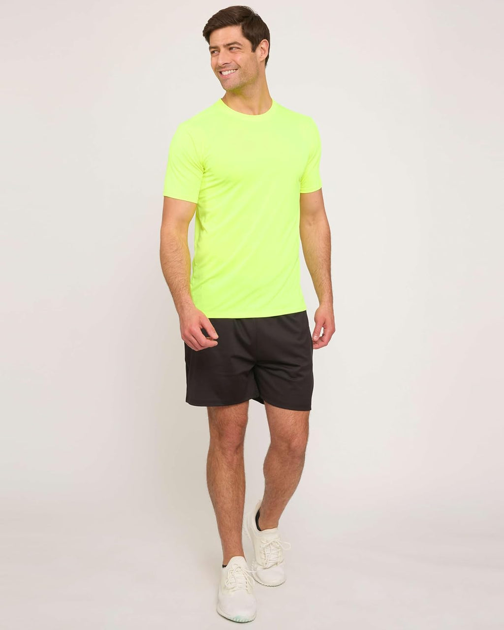 Real Essentials Men's Dry-Fit Short Sleeve Crew Neck T-Shirts - 5 Pack for Gym & Fitness