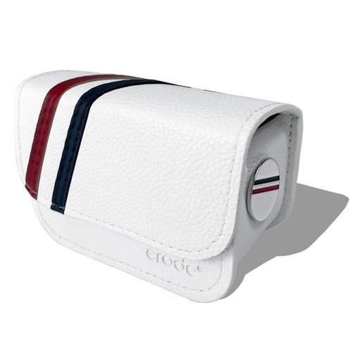 CRODE Golf Ball Bag and Tee Holder with Ball Marker, 3 in 1 Golf Ball Storage Carry Pouch, Premium Leather (2-Ball)