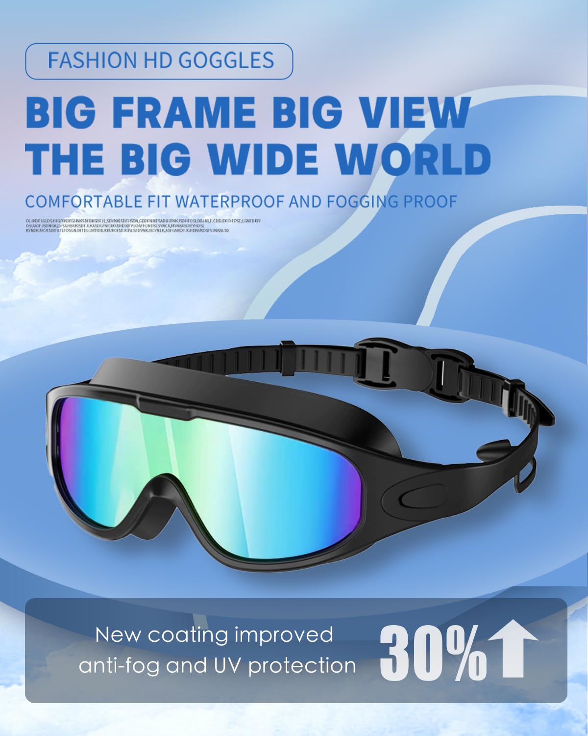 Aby coolswi Swim Goggles, Swimming Goggles No Leaking Full Protection Adult Men Women Youth (Modern)