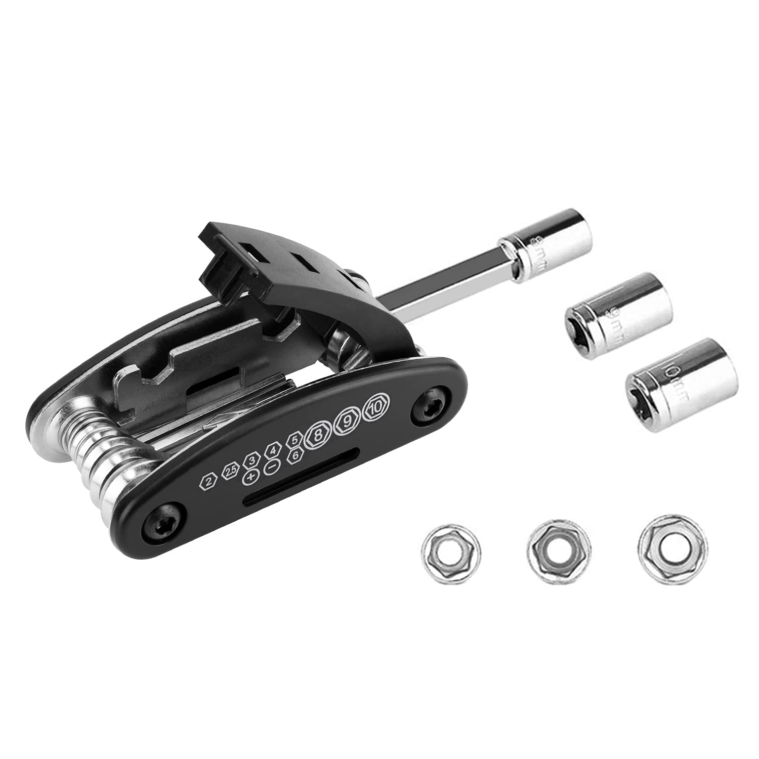 WOTOW Bike Repair Tool Kit - 16 in 1 Bicycle Multitool Portable Mountain Bike Tool Cycling Maintenance, Bike Hex Key Wrench & Bike Tube Patch Kit & Tire Lever & Hard Carrying Case (16 in 1)