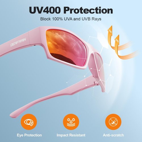 DEAFRAIN Kids Polarized Sunglasses - Unbreakable & Flexible Sports Glasses for Ages 5-12