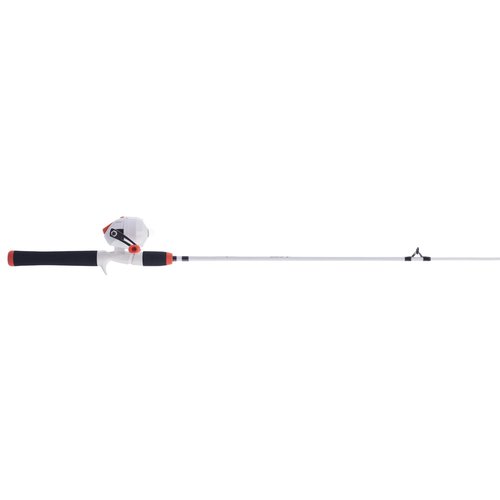 Shakespeare Customize-It 4'6" Spincast Youth Fishing Pole Rod and Reel Combo, 2-Piece Fishing Rod, Size 6 Reel, Fishing Combos for Kids, Includes 170 Stickers White