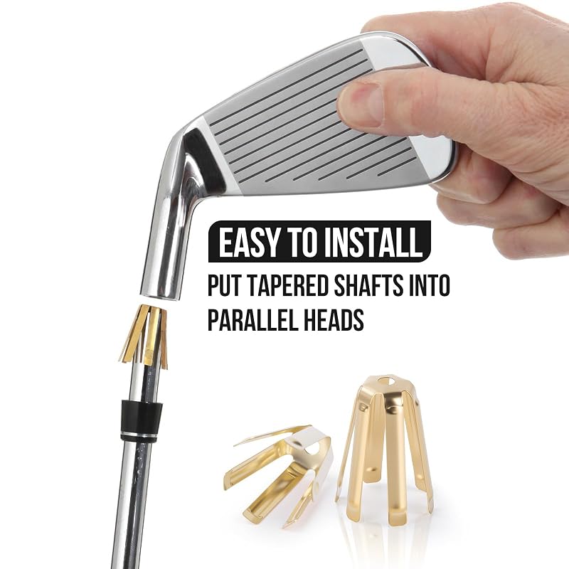 Brass Golf Shaft Adapters Set – 10 Pieces Universal Shims for .335/.350/.355/.370 Shafts