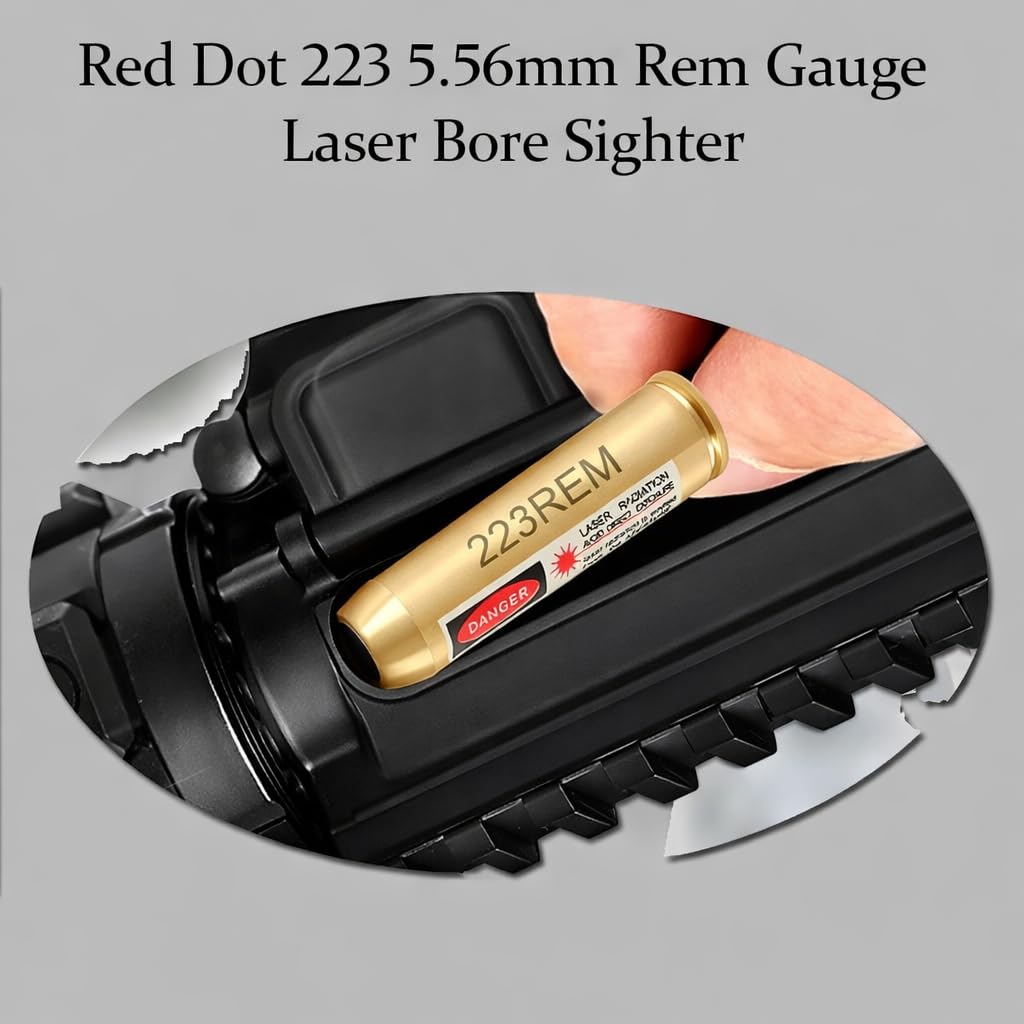 GOTICAL Red Dot 223 5.56mm Rem Gauge Laser Bore Sighter Boresight Red Laser Boresighters