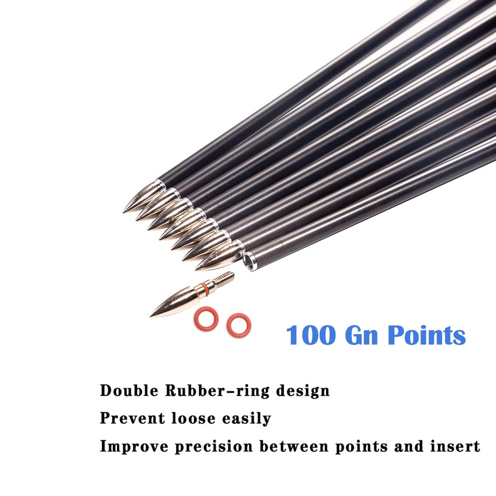 Pinals Traditional Archery 300 340 400 500 600 700 Spine Carbon Feather Arrows for Recurve Compound Bow Longbow Hunting Targets Arrow 12PCS 400 31"