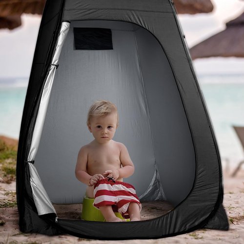 ropoda Pop Up Tent 83" x 48" x 48" Upgrade Privacy Tent, Porta-Potty Changing Portable Changing Room Includes 1 Removable Bottom,8 Stakes,1Removable Rain Cover,1 Carrying Bag
