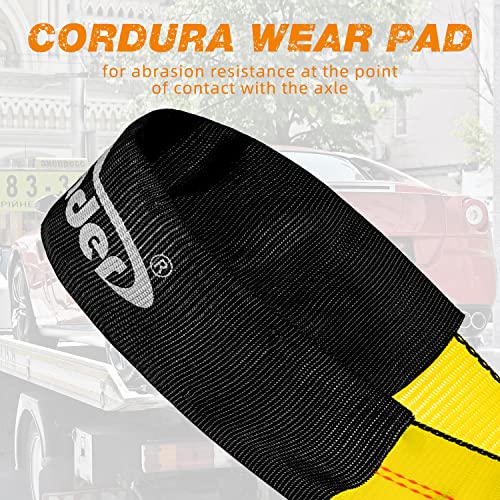 Autofonder Car Tie Down Kit 4-Pack - 2x10ft Ratchet Straps with Snap Hooks, Vehicle Cargo Securement