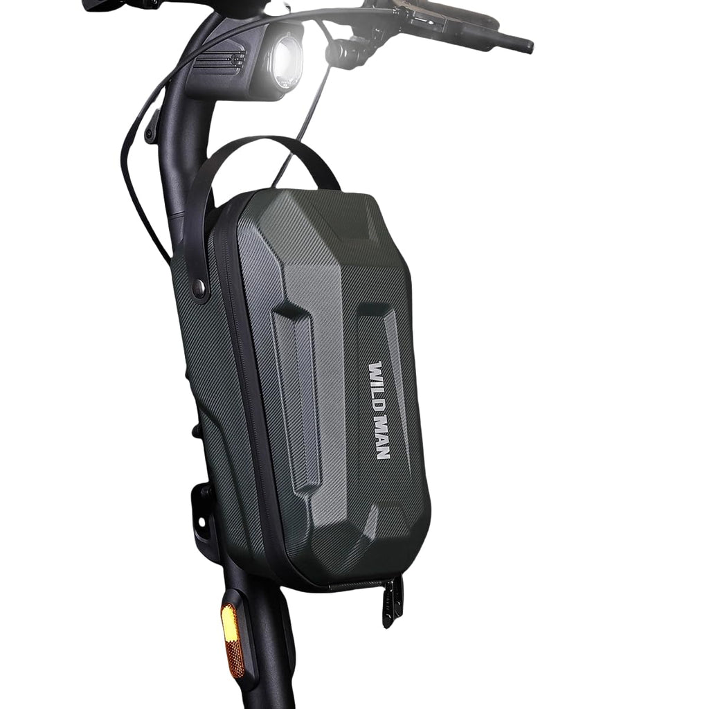 WILD MAN Hard Shell Handlebar Scooter Bag Quick Release Design Bike Bag Anti-Theft Design Scooter Storage With Carry Handle for Kick Scooters Folding Bike-GD99X(Black,4.5L)