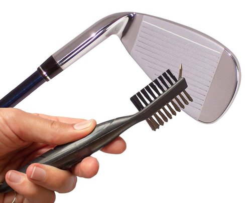 Golf Cleaning Brush Divot Tool Towel Combo (Black Brush Red Divot Tool)