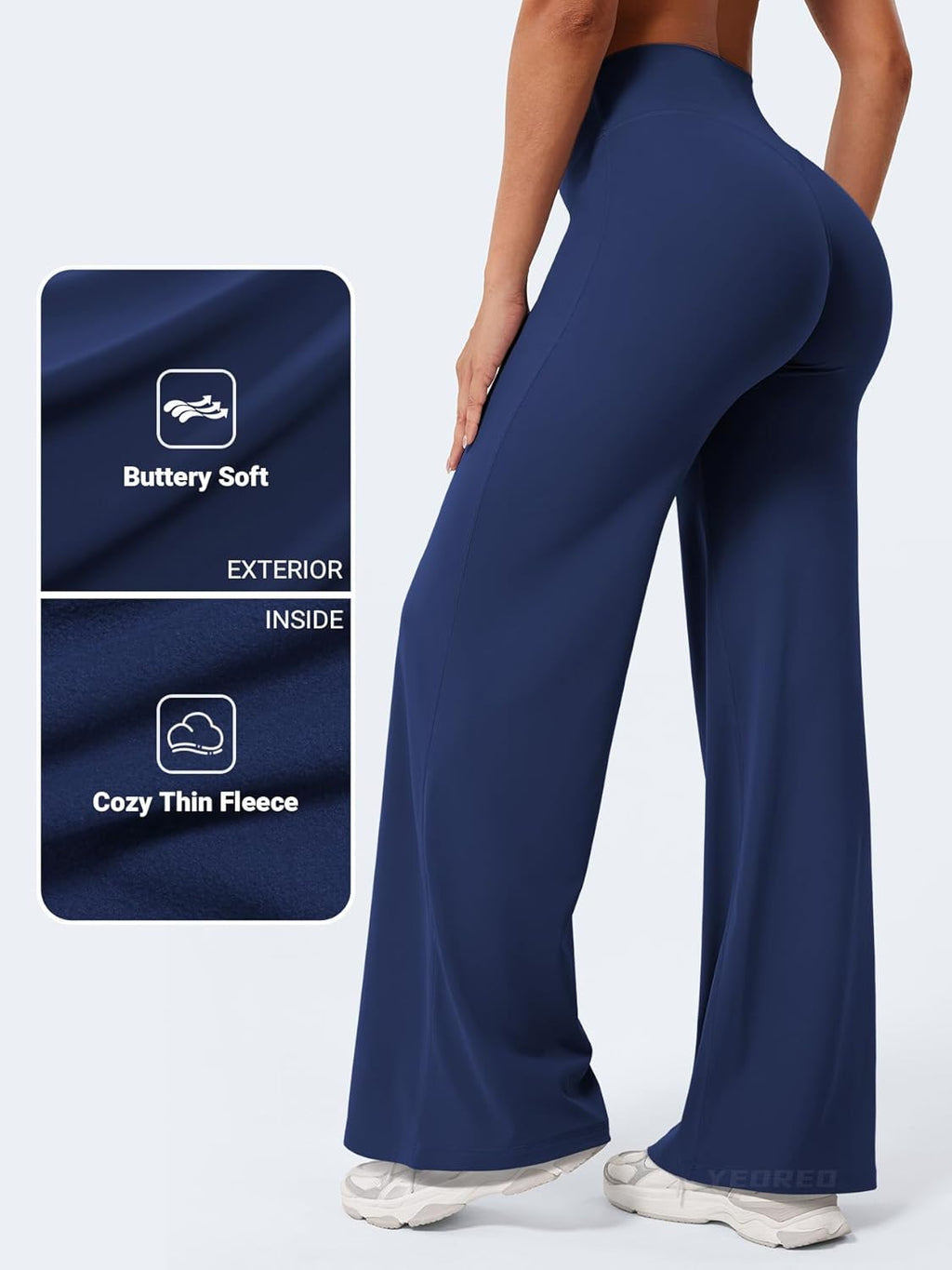YEOREO High Waist Workout Leggings - No Front Seam Straight Leg Design | Buttery Soft Yoga Pants in Multiple Sizes
