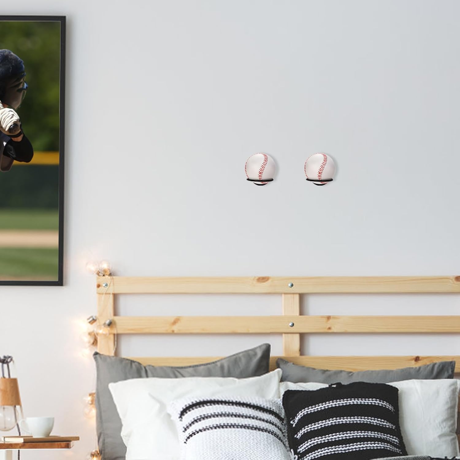 Tebery Baseball Display Wall Holder - 6 PCS Sturdy Mount for Memorabilia & Sports Ball Organization