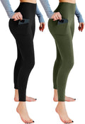Leafigure High Waisted Leggings for Women - Soft, Comfortable with Pockets | 2 Pack for Yoga & Gym