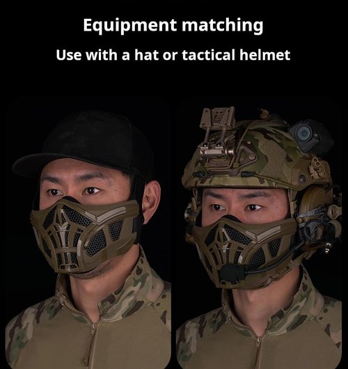 Tactical Airsoft Mask, Adjustable Half Face Protection Scorpion Breathable Mesh Silicone Mask