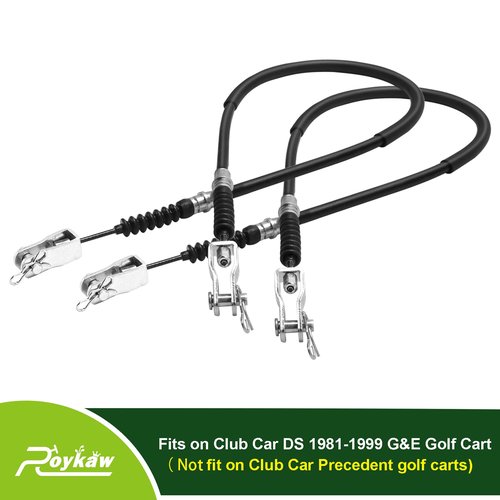 Roykaw Golf Cart Brake Cable Set, Both Driver & Passenger Side for Club Car DS 1981-1999 Gas/Electric Models, 42" Long Overall, Replaces OEM # 1011125, 1011403, 1016761-01