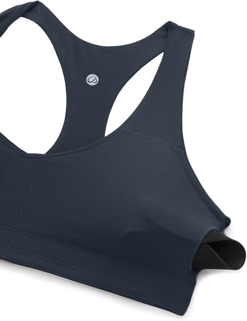 CRZ YOGA Butterluxe Sports Bra - Supportive V-Neck Padded Wireless Yoga Crop Top for Women