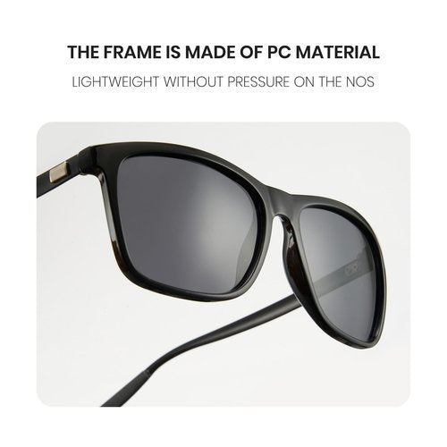 Cyxus 2024 Square Polarized Sunglasses For Men Women Aluminum Sun Glasses Fishing Driving Cycling UV Protection P1168 Black